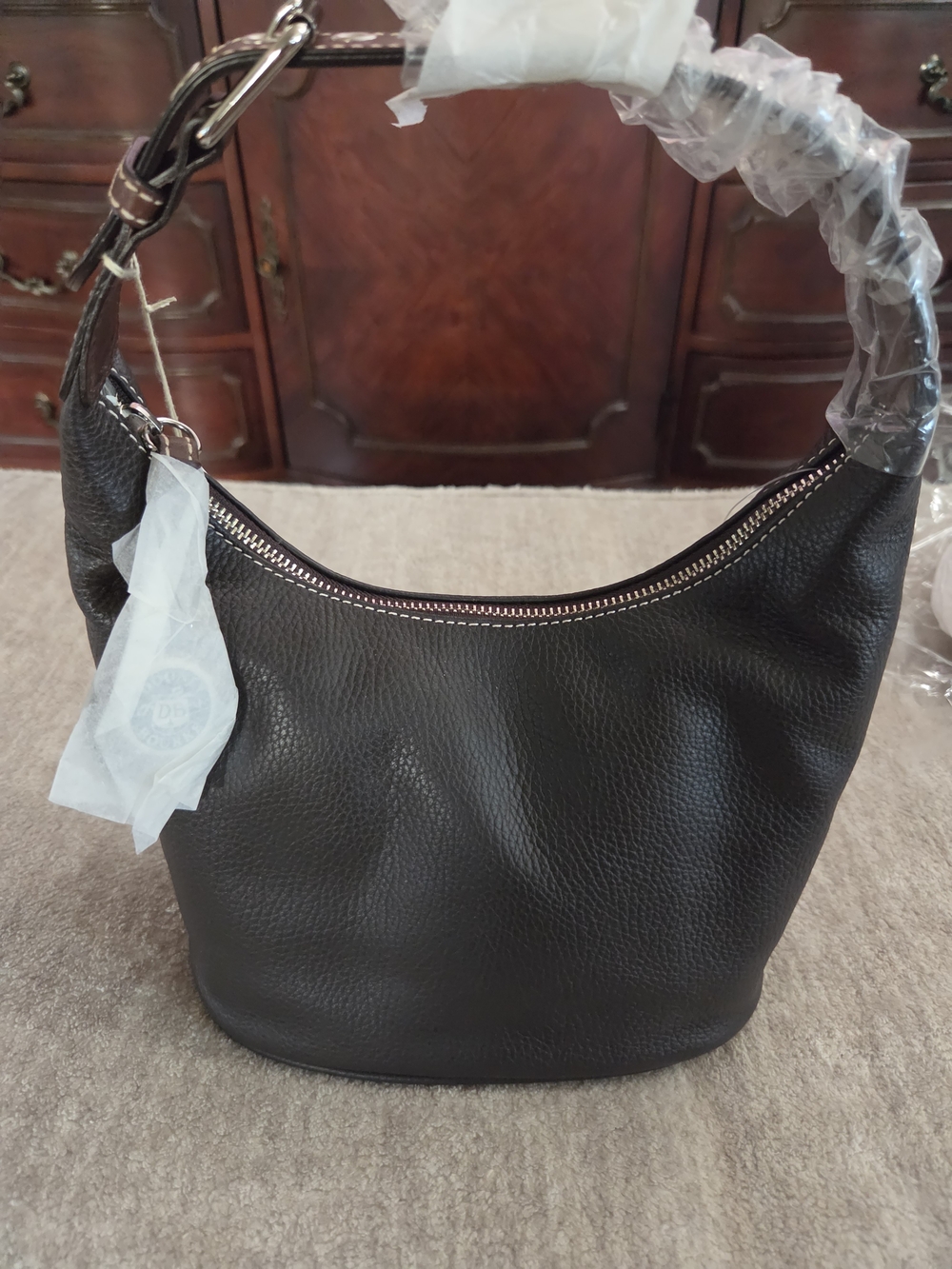 Dooney & Burke Brown Leather Shoulder Bag